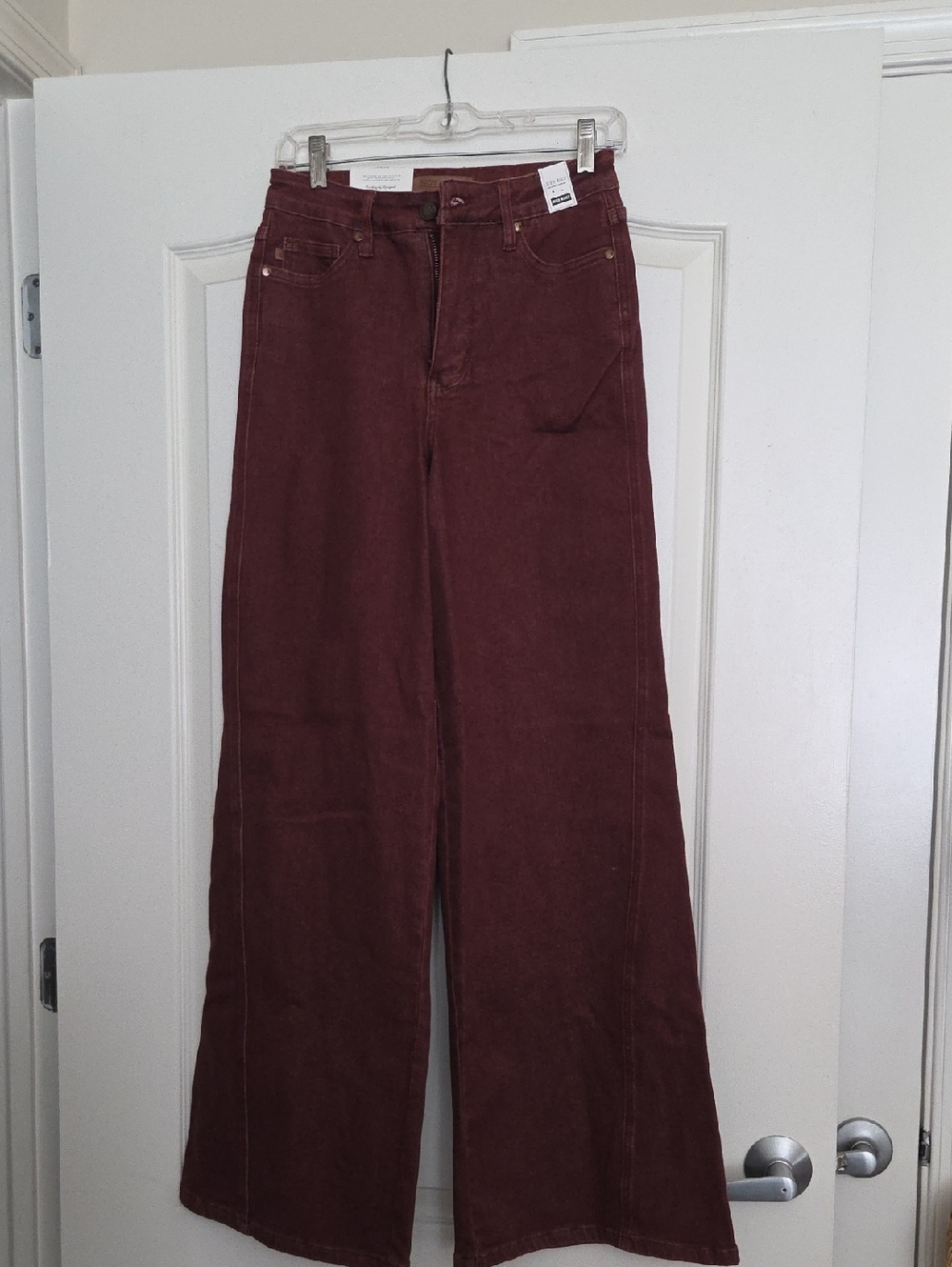 Judy Blue High-Rise Retro Flare Jeans - Burgundy